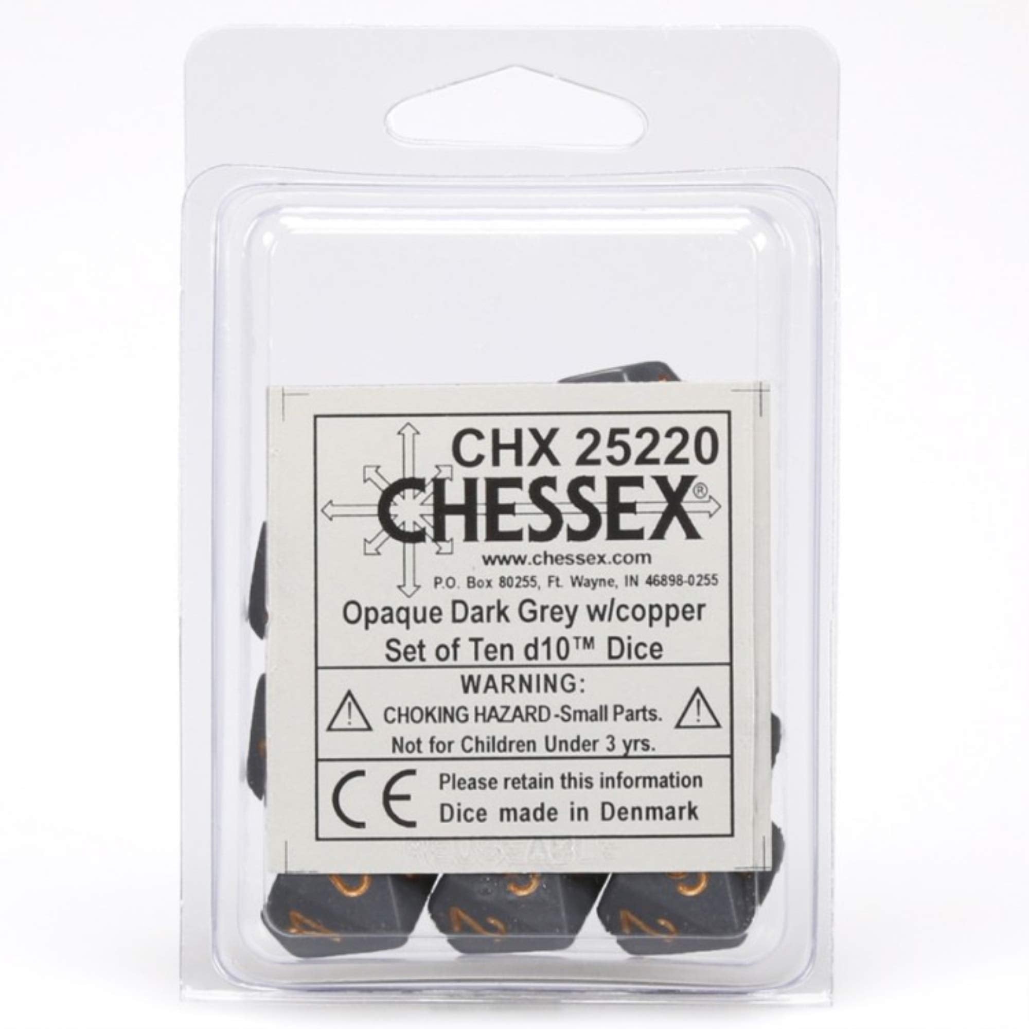 d10 Clamshell Opaque Dark Grey with Copper (10)