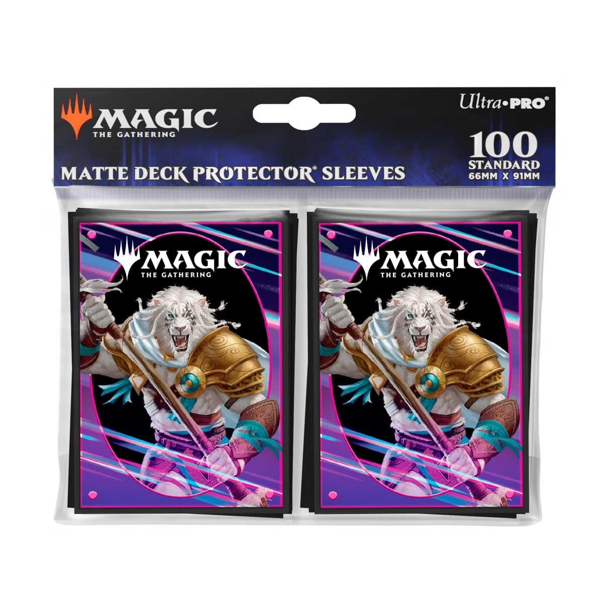 Ultra PRO - Foundations Ajani 100ct Deck Protector Sleeves Light - Friendly Card Sleeves & TopLoaders for Cards - Perfect Deck Sleeves for Magic: The Gathering & More