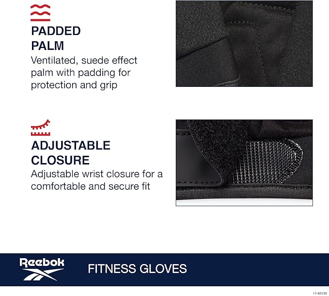 Reebok Classic Fingerless Gloves Black/Grey M