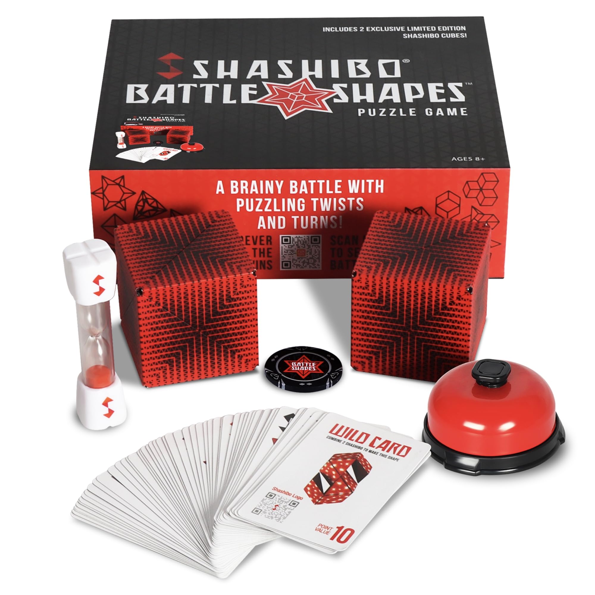 Shashibo Battle Shapes Magnetizing Puzzle Game – Play Solo or with a Friend - Challenging Shape Shifting Box Game for Adults & Kids Ages 8+ with Puzzling Twists and Turns by Fun in Motion Toys
