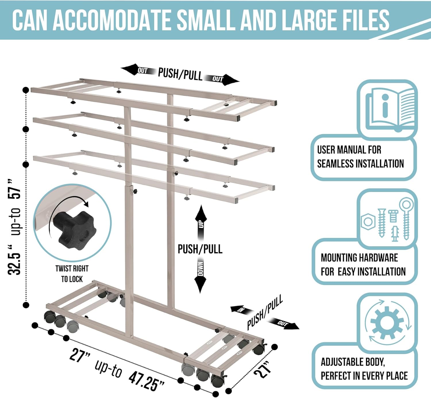 Mobile Vertical Plan Center with 12 30" Hanging Clamps