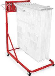 Vertical File Rolling Stand for Blueprints, Red