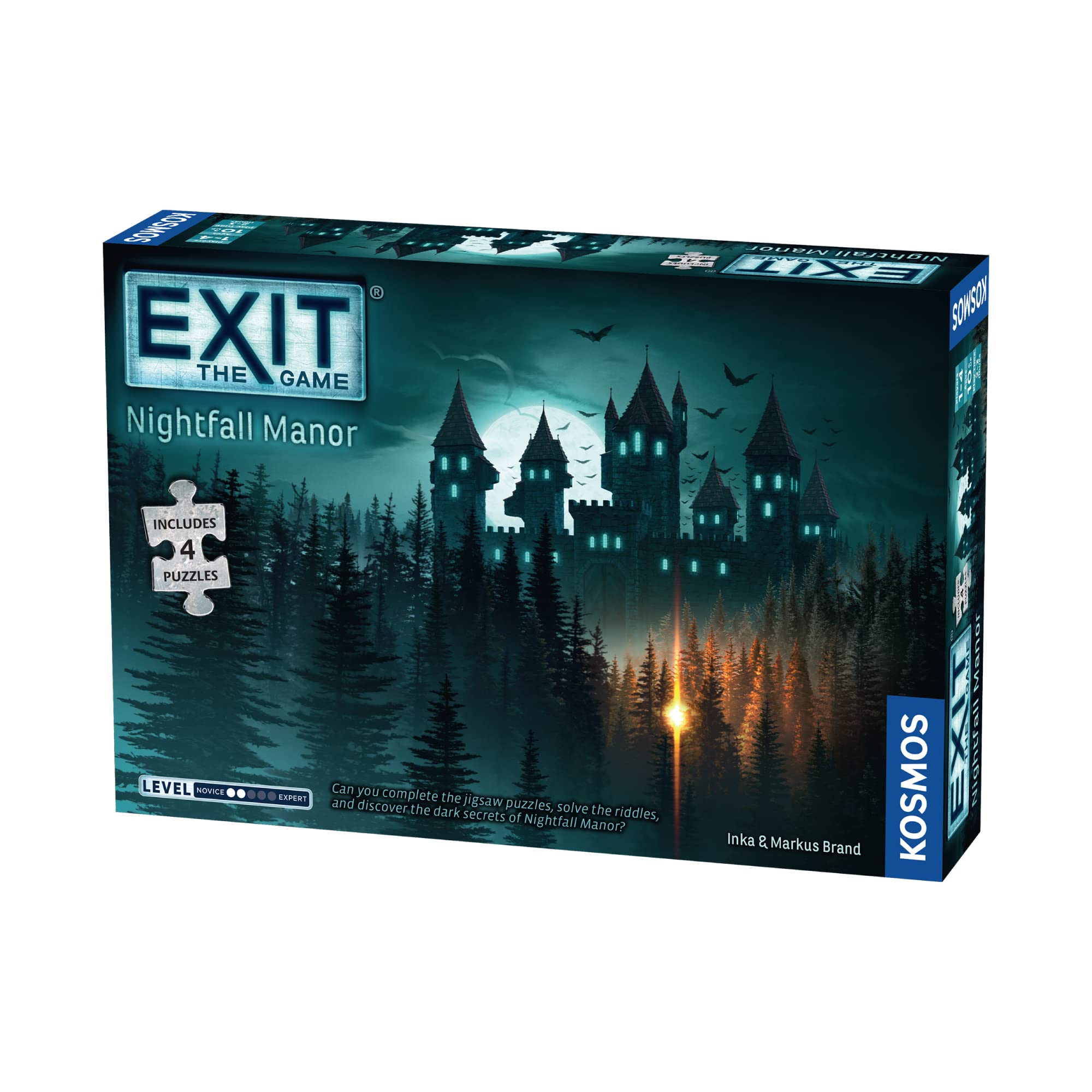 EXIT: Nightfall Manor (with Jigsaw Puzzles) | EXIT: The Game – A Kosmos Game | Family-Friendly, Jigsaw Puzzle-Based at-Home Escape Room Experience | Collaborative Game | for 1 to 4 Players, Ages 10+