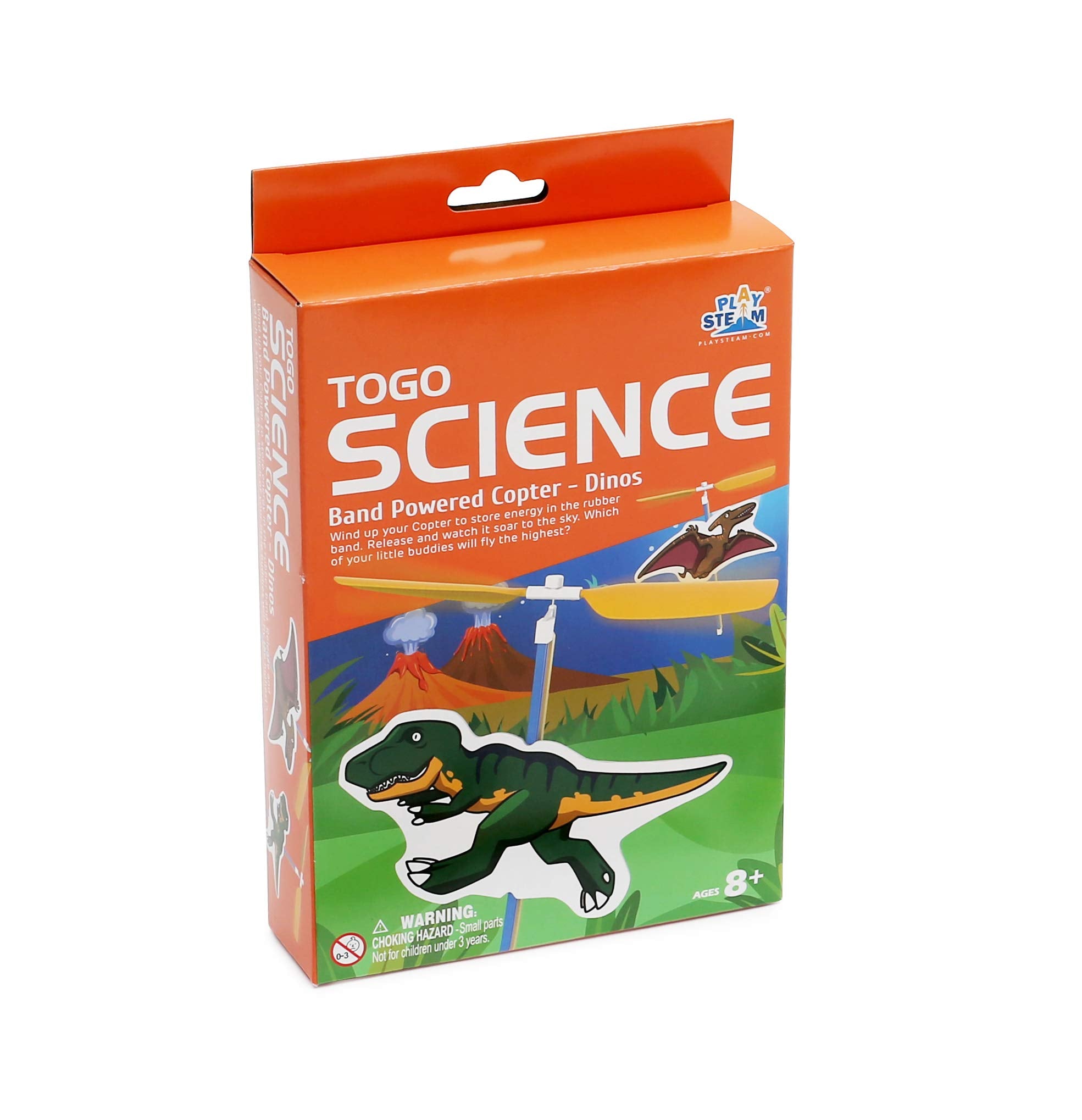 PLAYSTEAM Band Powered Copter - Dinos STEM Set (Pack of 4)
