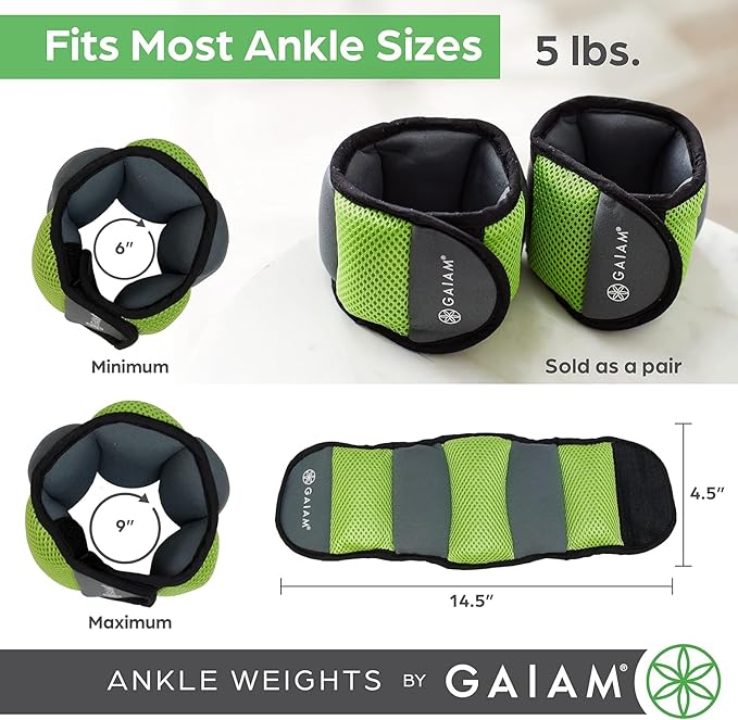 Gaiam 2Lb Soft Wrist Ankle Weight Set - Retro Blue