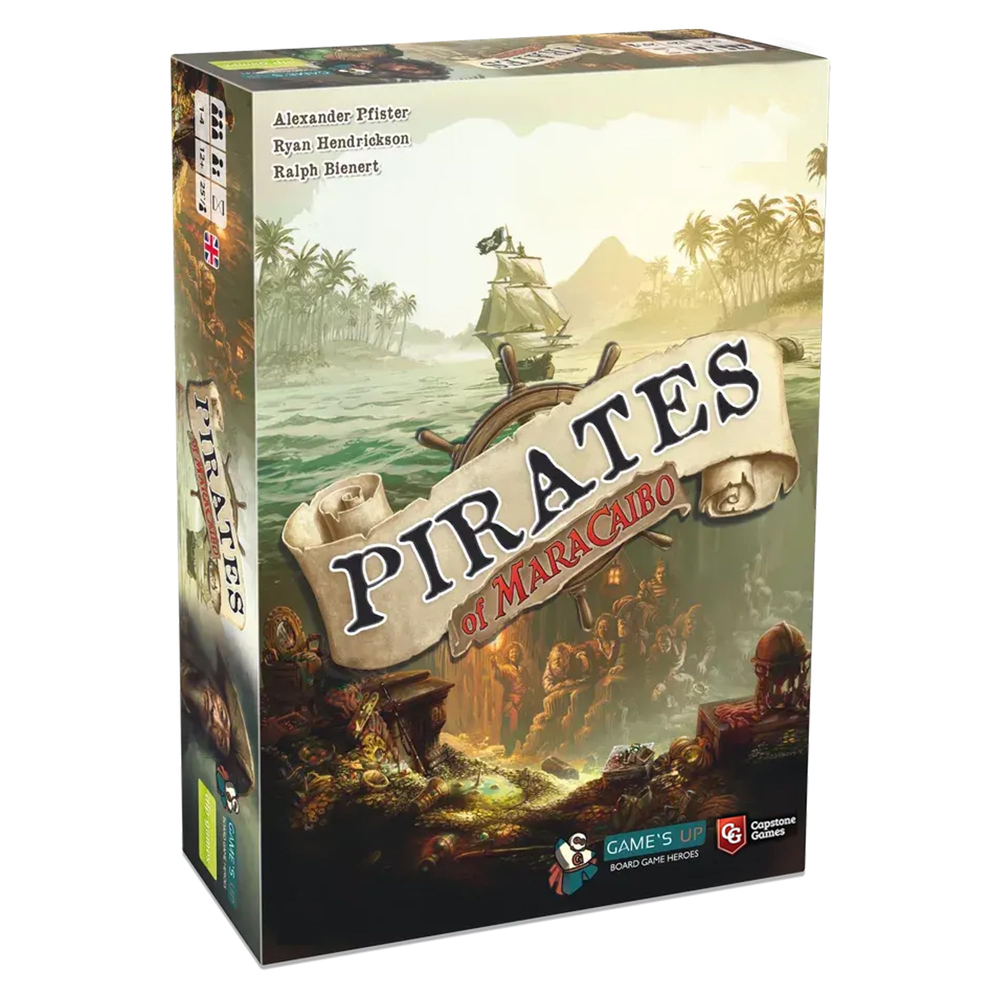 Capstone Games Strategy Board Game Pirates of Maracaibo for Ages 14+ | Competitive Multiplayer Pirate Adventure with Ship Upgrades, Treasure Hunting and Exploration | 1-4 Players, 25-100 Min Playtime