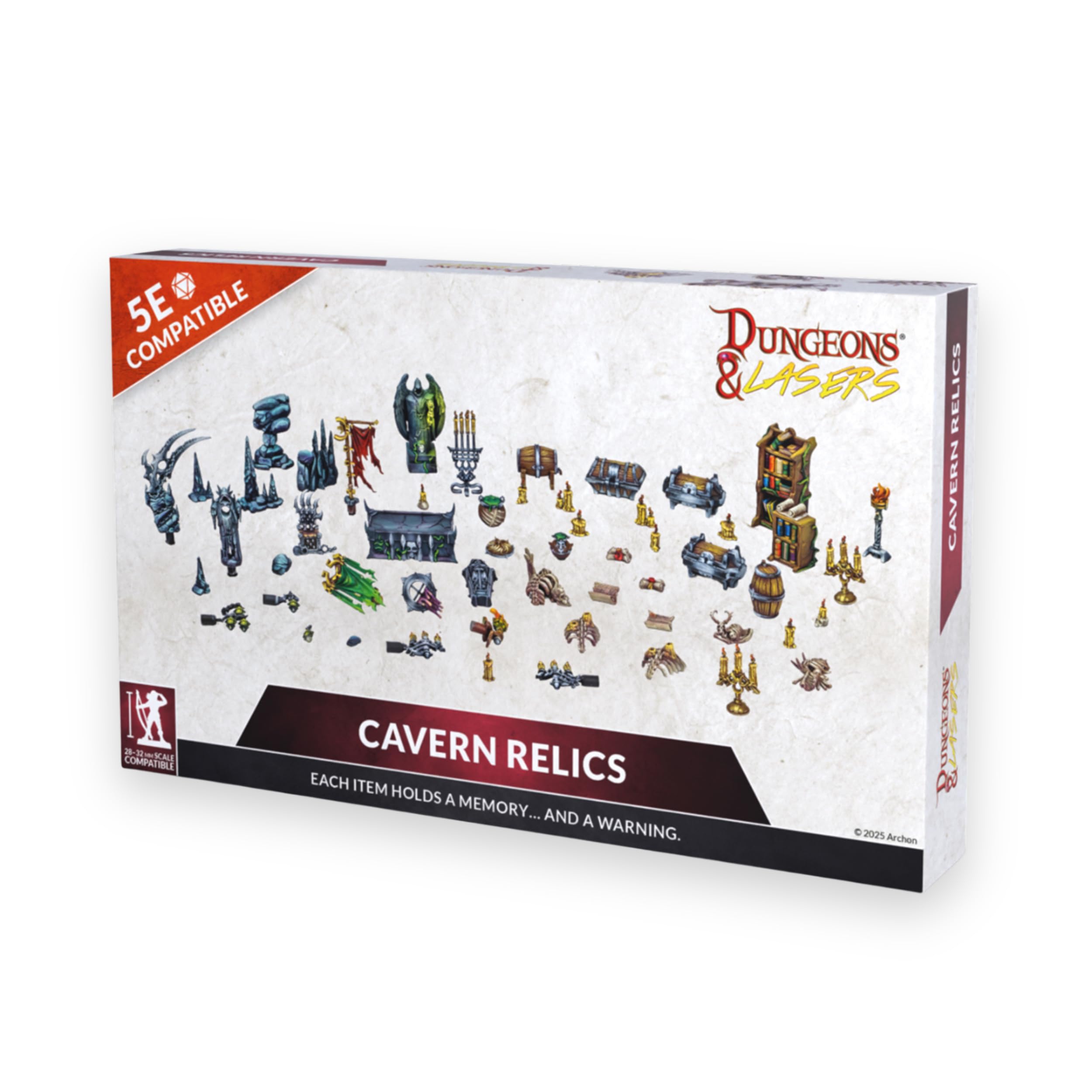 Dungeons & Lasers: Cavern Relics DND Accessories Set - 54 Pieces of Scenic Props and Bits for Tabletop Terrain and RPG Games - 5E Compatible - for 14 Years +