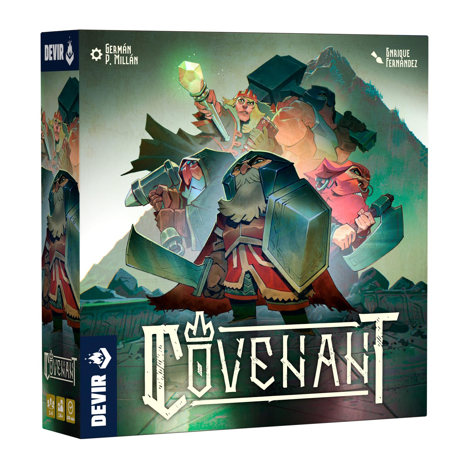 Devir Covenant Board Game, Epic Dwarven Strategy Euro Game with Worker Placement & City Rebuilding for Adults & Teens, Age +14, 1-4 Players, 120 Playtime