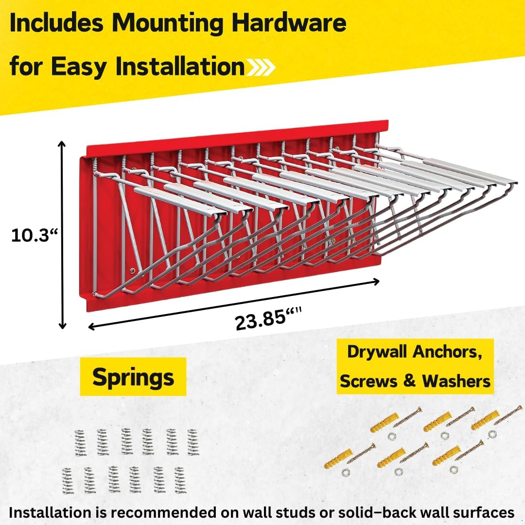Large File Pivot Wall Rack for Blueprints, Red