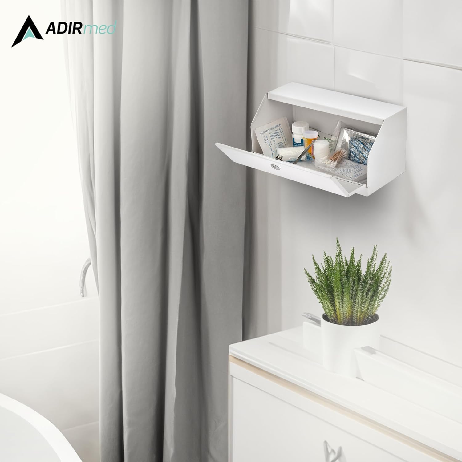 6 in. H x 12.5 in. W x 5.9 in. D Locking Steel Surface-Mount Medicine Cabinet