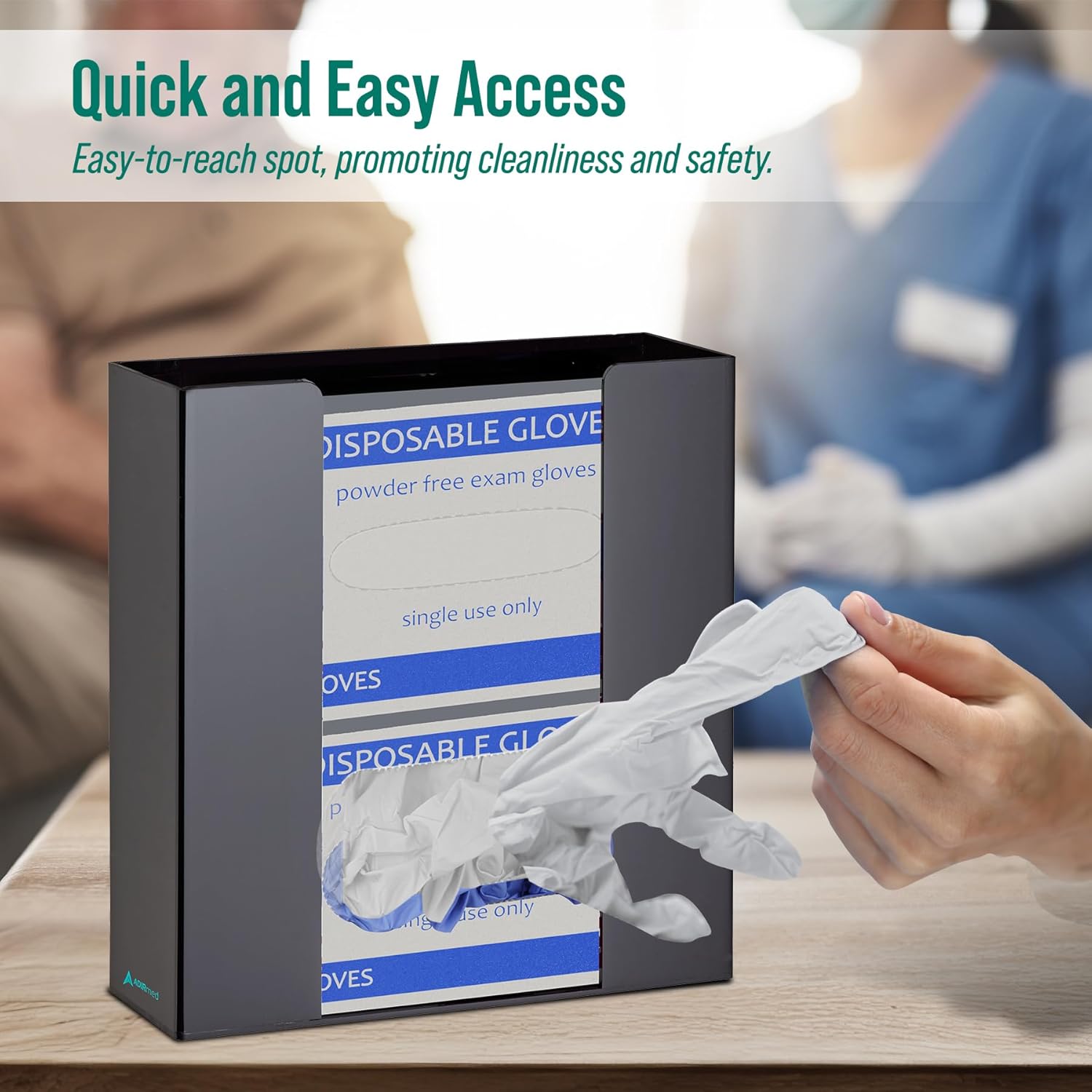 Double Box Capacity Acrylic Black Glove Dispenser 2 Pack