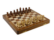 PebbleArt Wood Magnetic Folding Chess & Backgammon