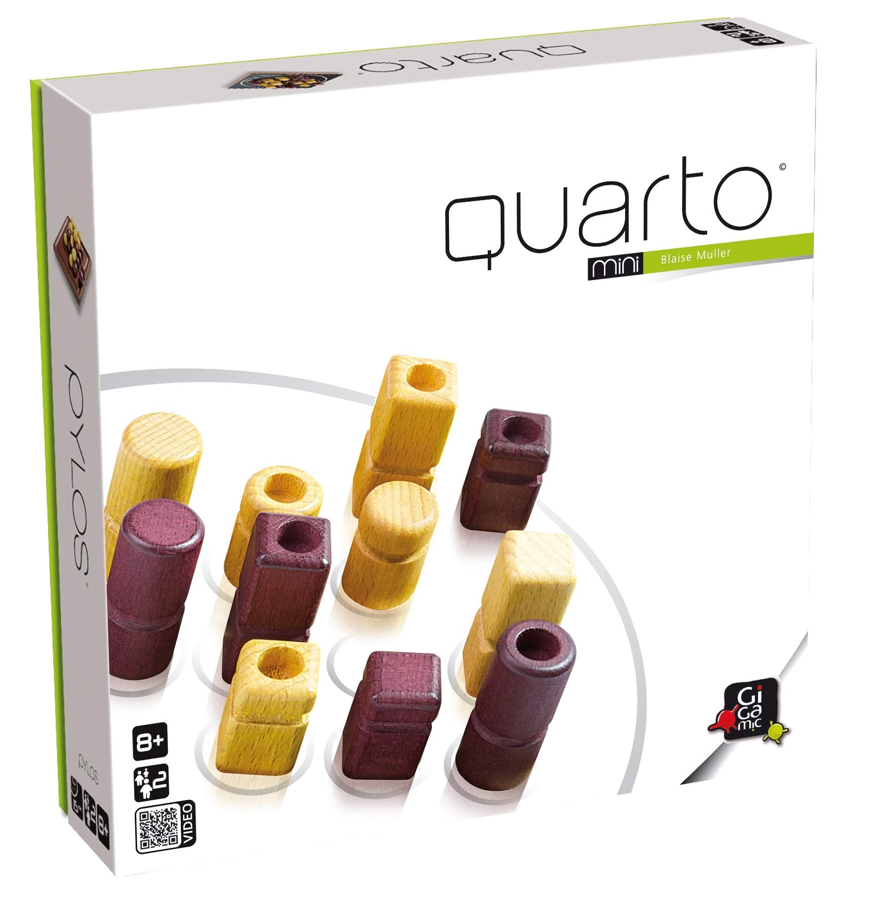 Quarto Mini | Mensa Select Winner | Travel-Friendly Version of The, Wooden Abstract Strategy Game for Kids & Adults | Family Game Night Favorite | Ages 8+ | 2 Players | 15 Min