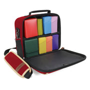 ENHANCE Designer Edition Compact MTG Bag Compatible with Magic the Gathering, Lorcana & more - Small Trading Card Bag with Customizable Interior & Shoulder Strap for Deck Boxes, Dice (Red)