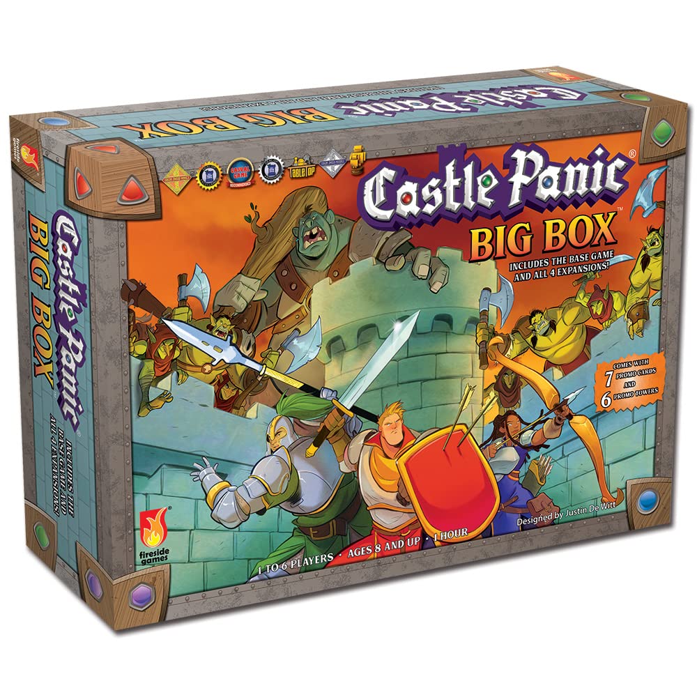 Castle Panic Big Box 2e by Fireside Games | Complete Cooperative Strategy Board Game Collection with Base Game, 4 Expansions, and 13 Promos | Family Board Game for 1–6 Players Ages 8+