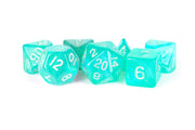 FanRoll 16mm Acrylic Polyhedral Dice Set: Stardust Turquoise