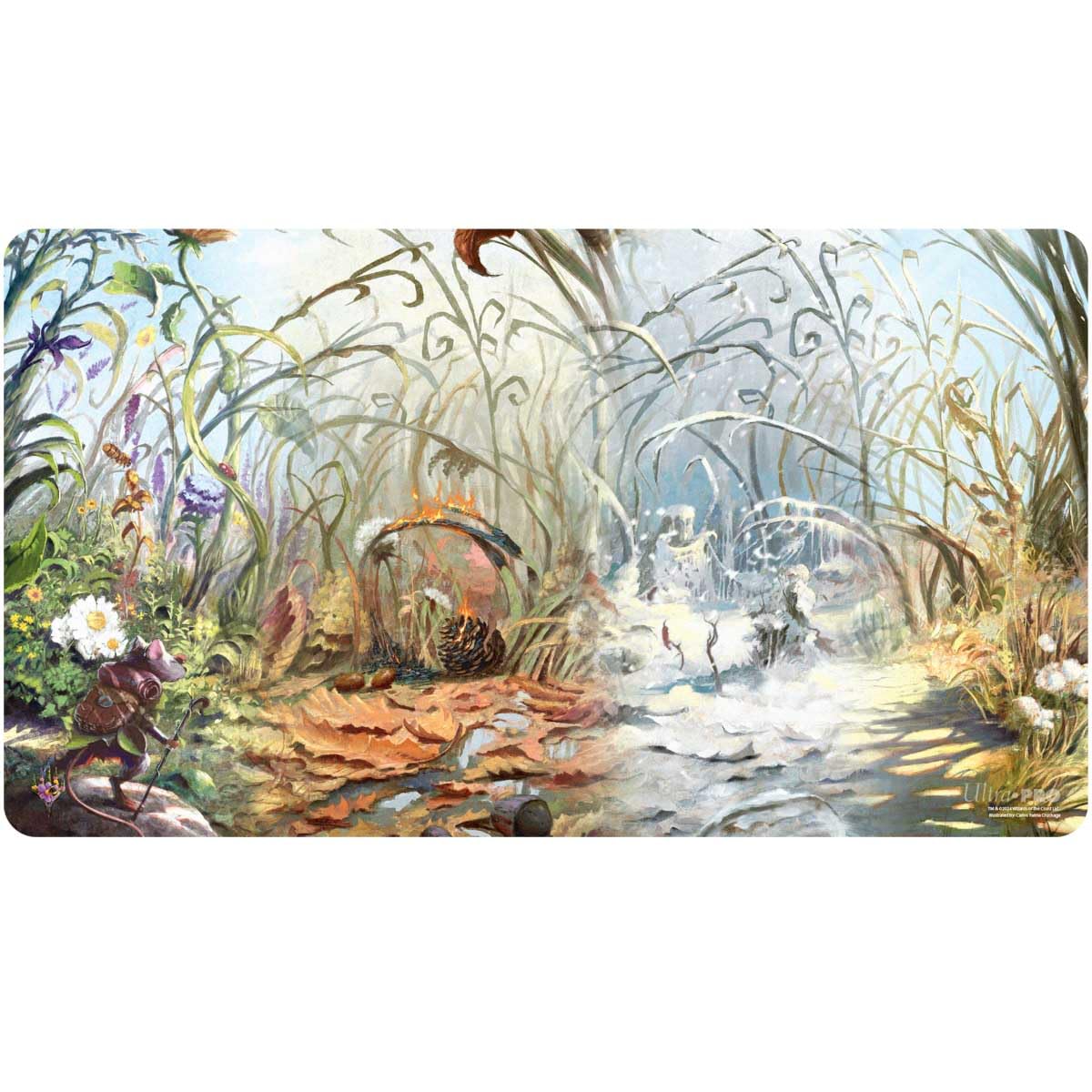 Ultra PRO - Magic The Gathering Bloomburrow Playmat Featuring Season Lands: Plains, Gaming Accessory, Compact Playmat, Portable Design, Perfect for Tabletop Gaming