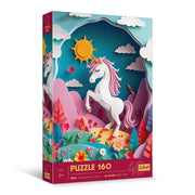 Trefl - 3D Effect Puzzle, Unicorn - 160 Pieces - Trefl’s 40th Anniversary, Colourful Puzzles with Animals, for Children Aged 6 and Older