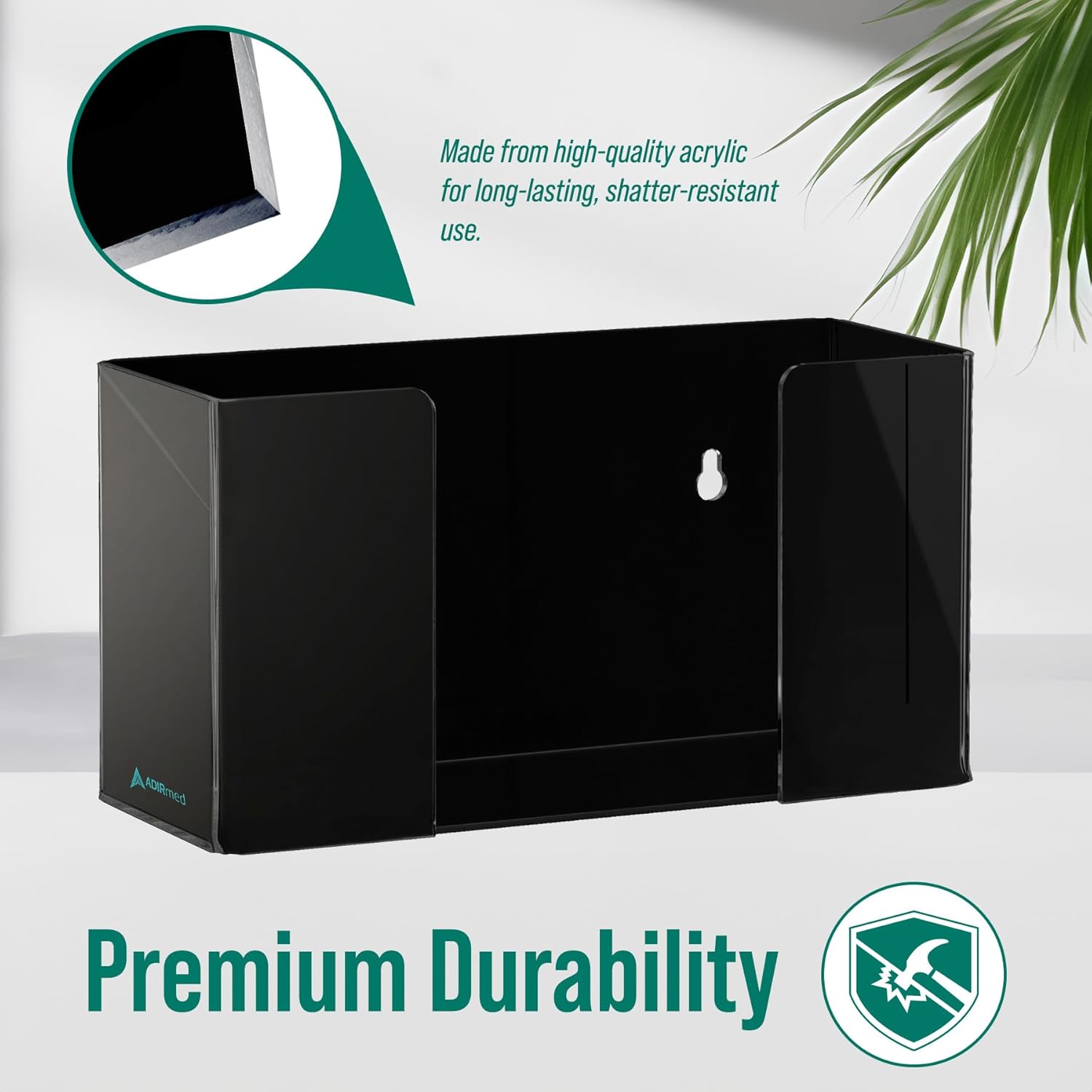 Single Box Capacity Acrylic Black Glove Dispenser