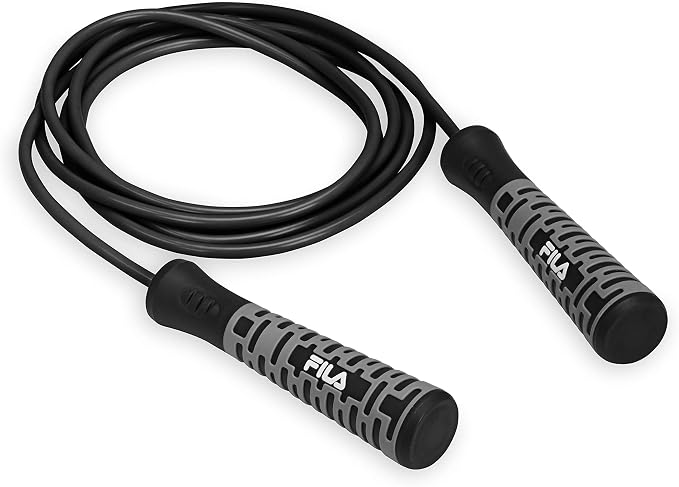 FILA Accessories Cardio Speed Jump Rope | Slate | 9FT | Vinyl Coated Adjustable Non-Kink Speed Rope