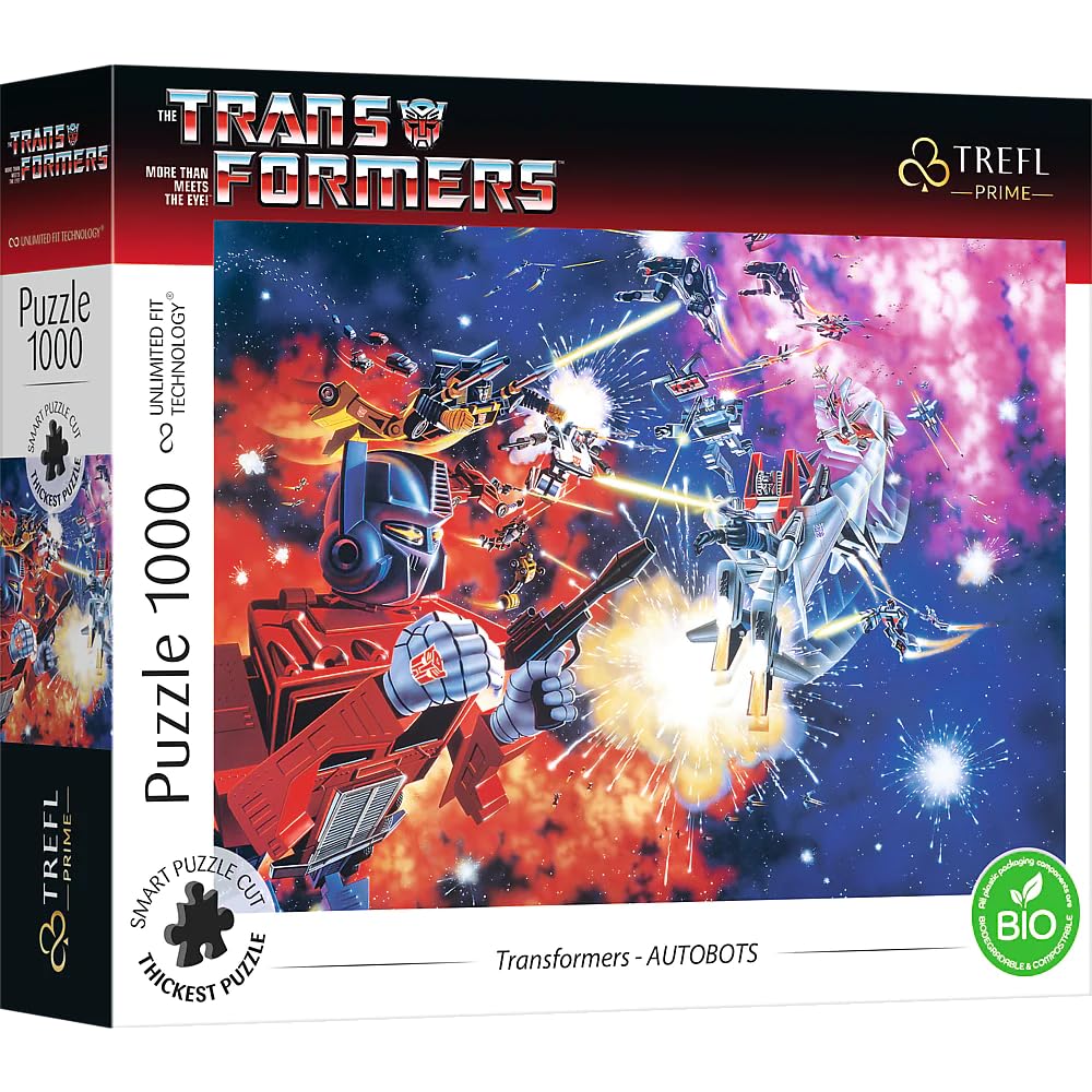 Trefl Transformers Prime 1000 Piece Jigsaw Puzzle, Autobots Transformers 27"x19" Thick Cardboard, BIO, ECO, Creative Fun for Adults and Children from 14 Years Old