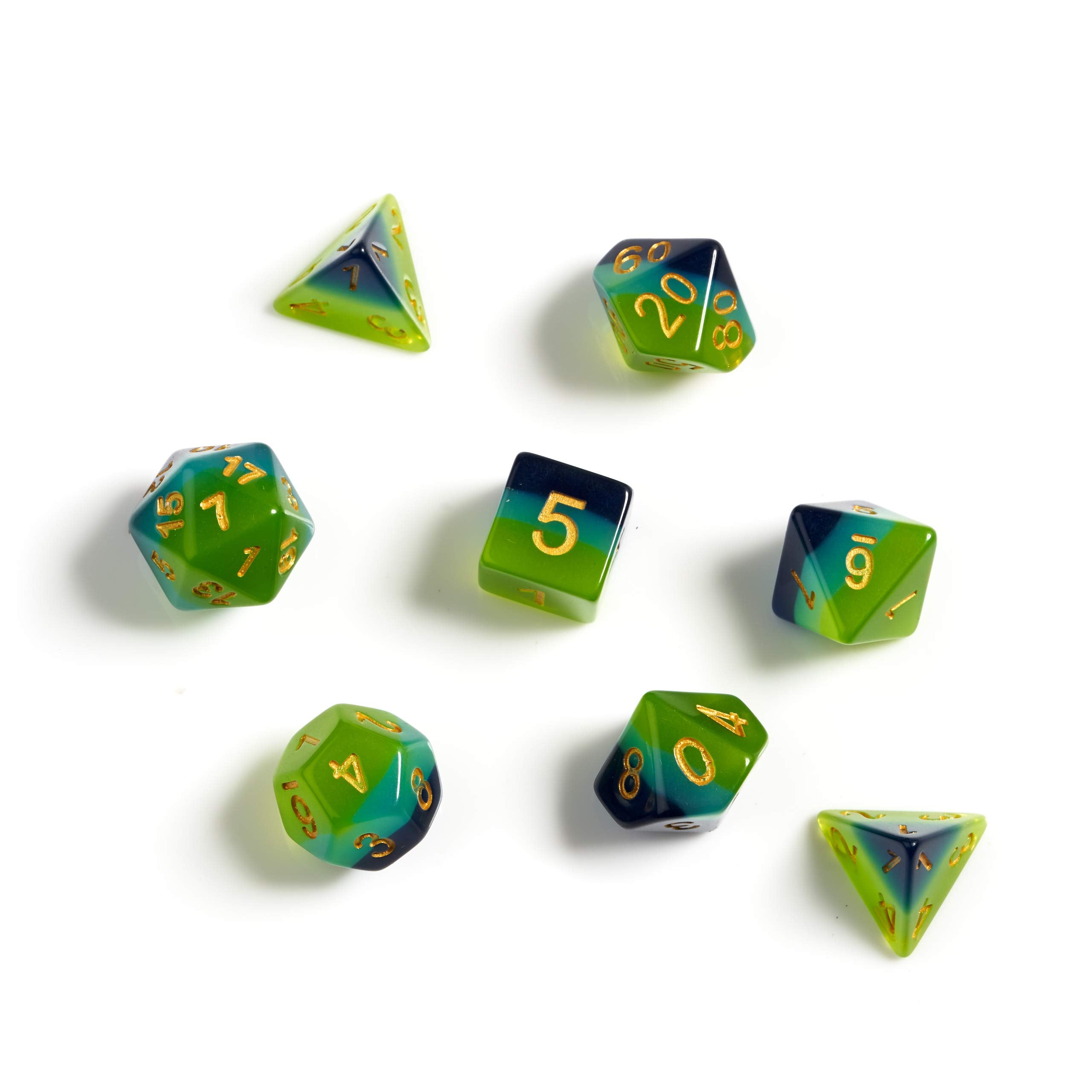Sirius a Dice Green + Blue Translucent Dice Set