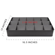 Toy Vault Enamelware Card Sorting Tray (15-Slot); Large Black Metal Card Tray Organizer for CCG Games and Board Games