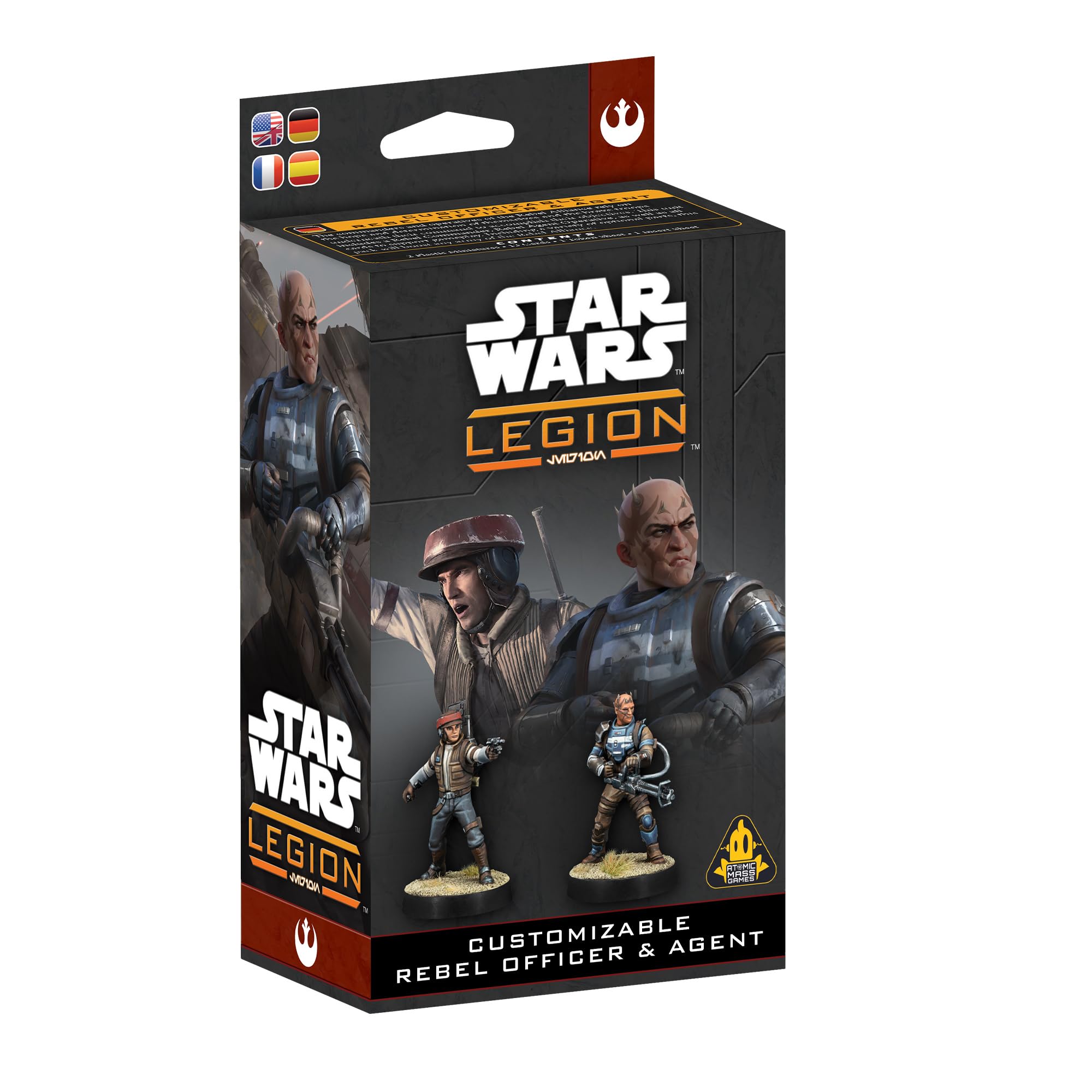 Asmodee Star Wars: Legion Customizable Rebel Officer & Agent - Tabletop Miniatures Game, Strategy Game for Kids and Adults, Ages 14+, 2 Players, 90 Min Playtime