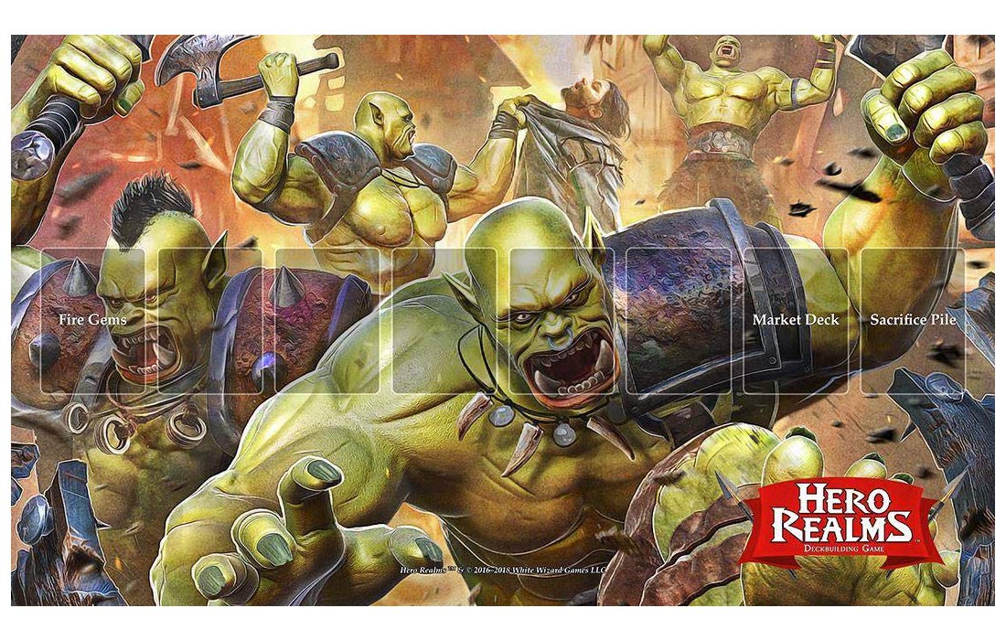 White Wizard Games Hero Realms Playmat: Rampage – Neoprene Play Mat - Smooth & Tough – 24 inches x 14 inches - Designed for use with Hero Realms, Multi-Colored, (WWG511)