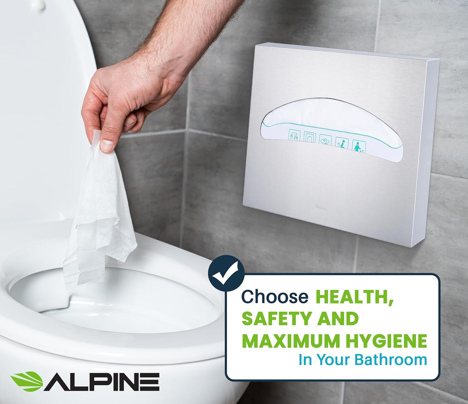 Toilet Seat Cover Dispenser, Stainless Steel Brushed