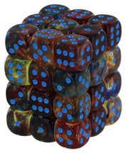 Chessex Nebula 12mm d6 Nocturnal/Blue w/Luminary Dice Block (36 dice),Orange