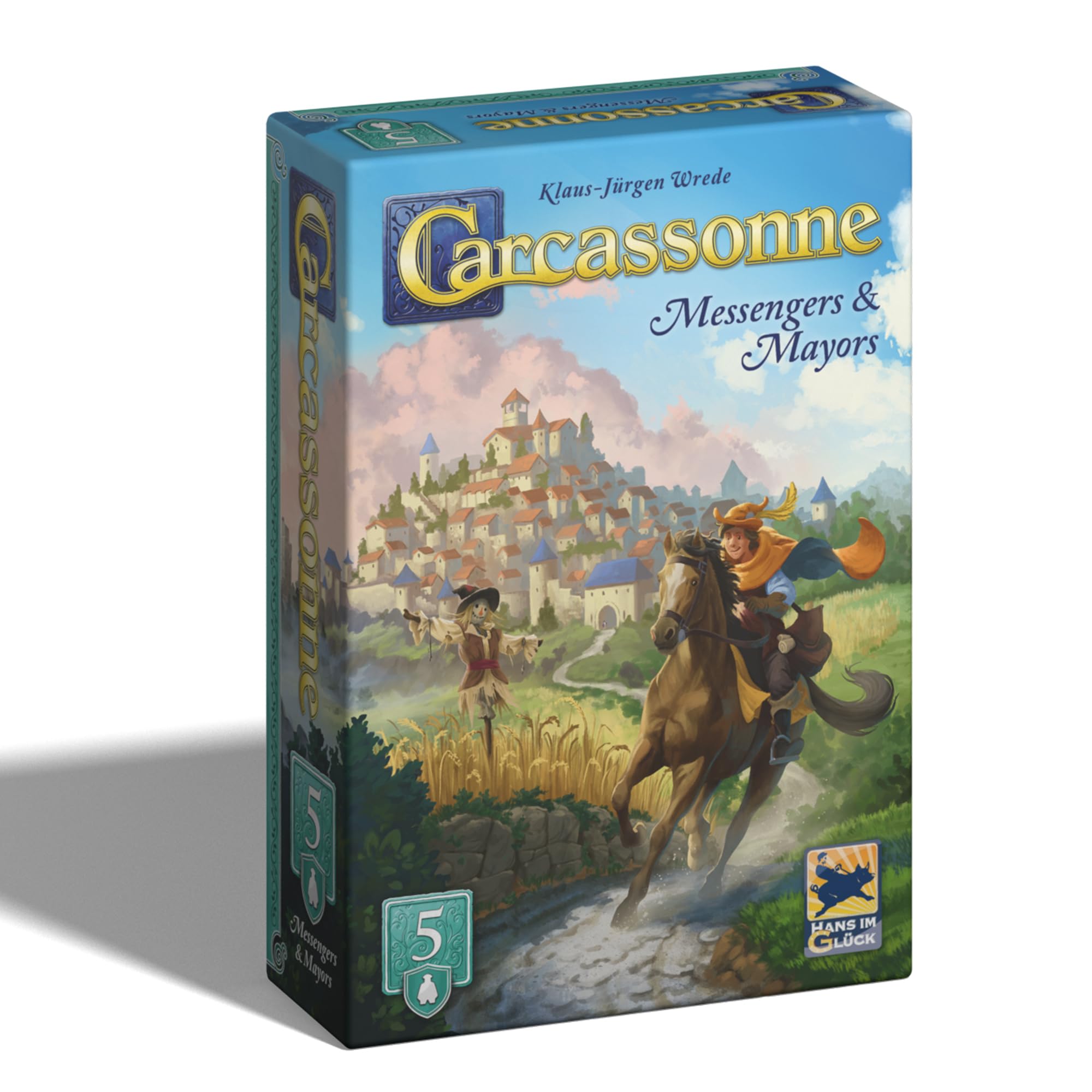 Hans Im Gluck Carcassonne: Messengers & Mayors Board Game Expansion - Add Mayors, Messengers & Scarecrows for New Strategy, Family Fun for Kids & Adults, Ages 8+, 2-5 Players, 45 Minute Playtime