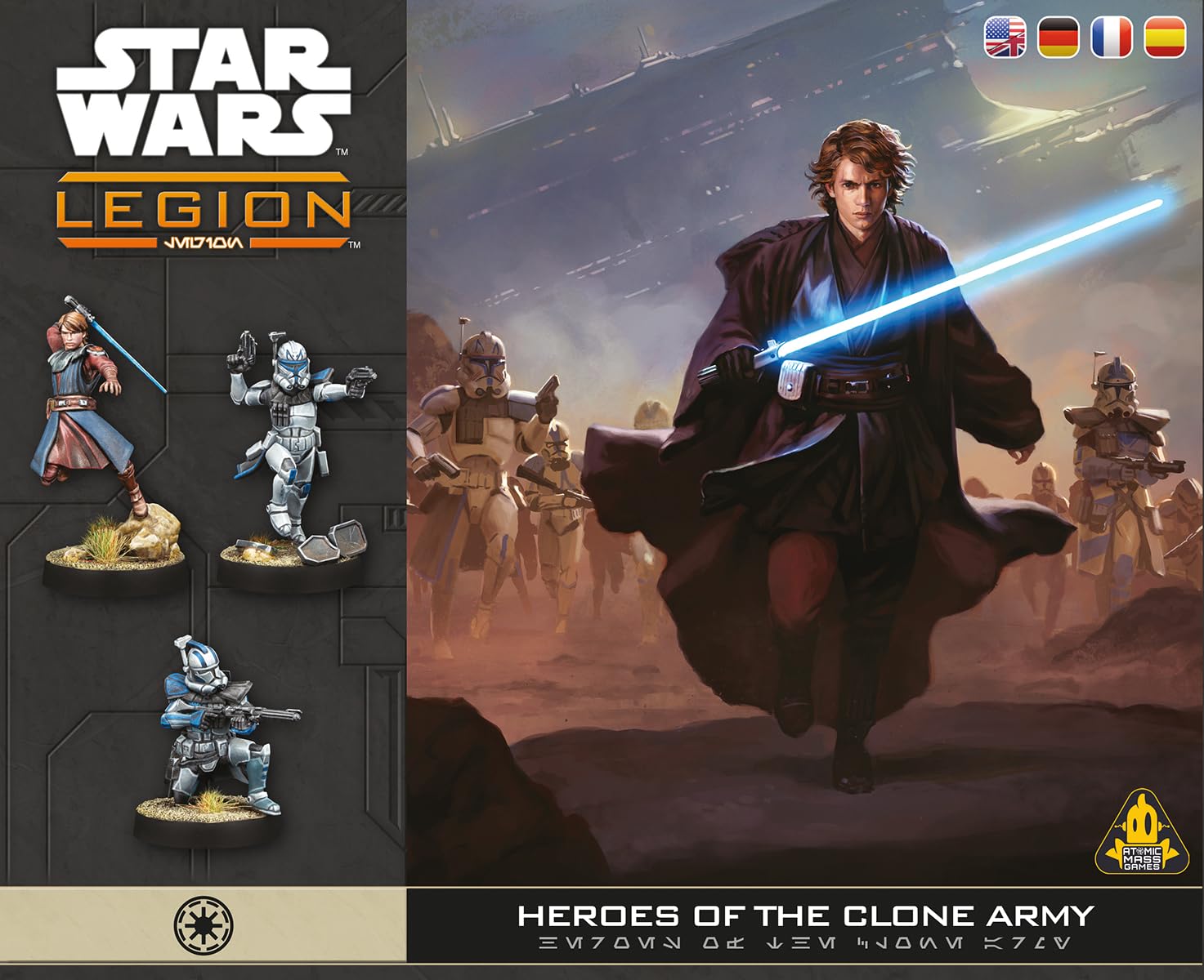 Asmodee Star Wars: Legion Heroes of the Clone Army - Obi-Wan, Anakin, Captain Rex & ARC Troopers Fives & Echo, Tabletop Miniatures Strategy Game for Kids & Adults, Ages 14+, 2 Players, 90 Min Playtime
