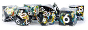 FanRoll Handcrafted Sharp Edge Resin DND Dice Set: Simmering Coal, Role Playing Game Dice for Dungeons and Dragons