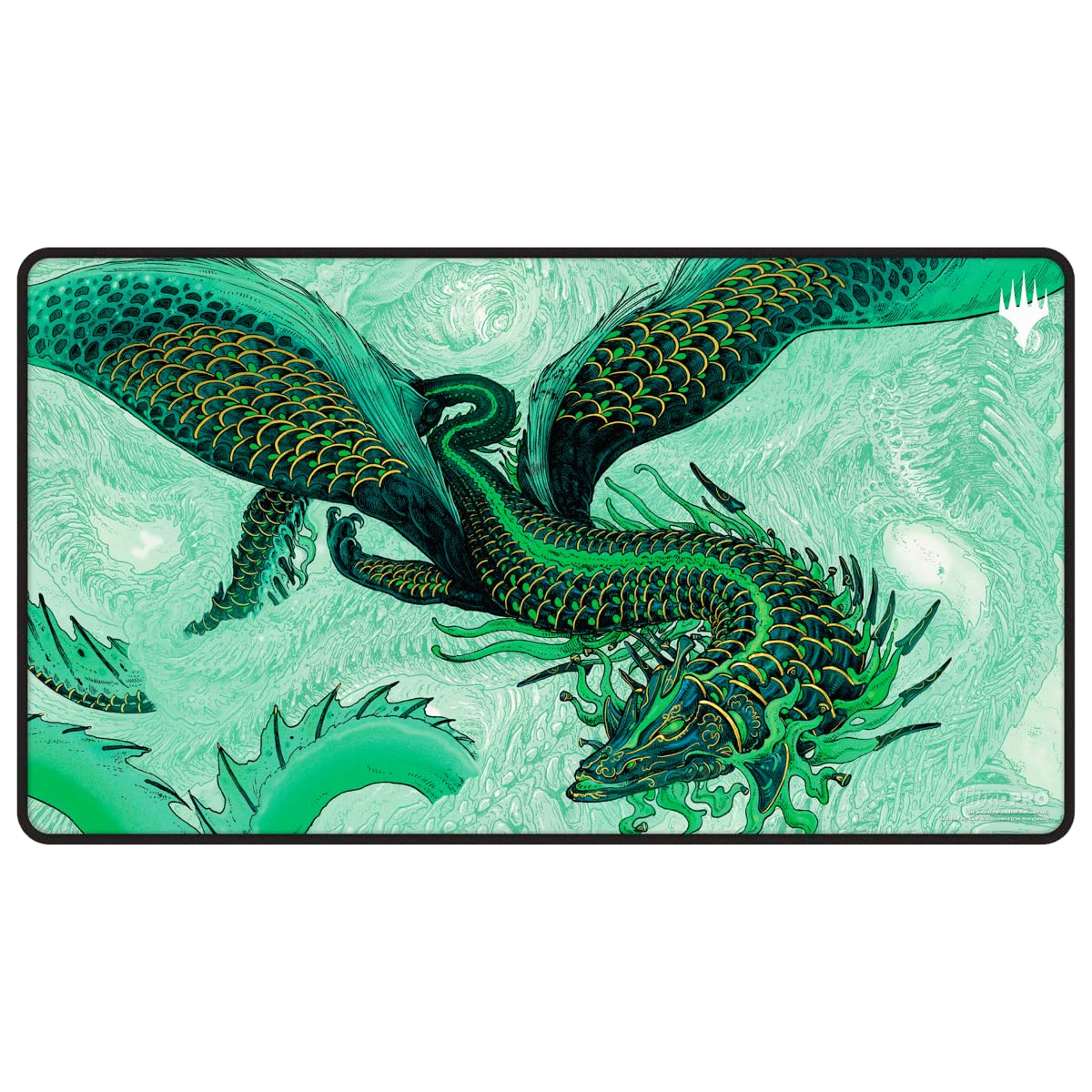 Ultra PRO - Tarkir Dragonstorm Teval, Arbiter of Virtue Black Stitched Playmat for Magic: The Gathering | Gaming Table Mat, Card Game Accessory, TCG Playmat, Tabletop Gaming Mat, TCG Game Mat