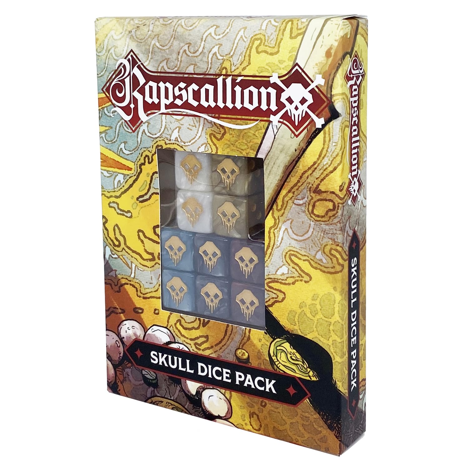 Skull Dice Pack – 10 Custom Six-Sided Dice for Roleplaying and Pirate-Themed TTRPGs