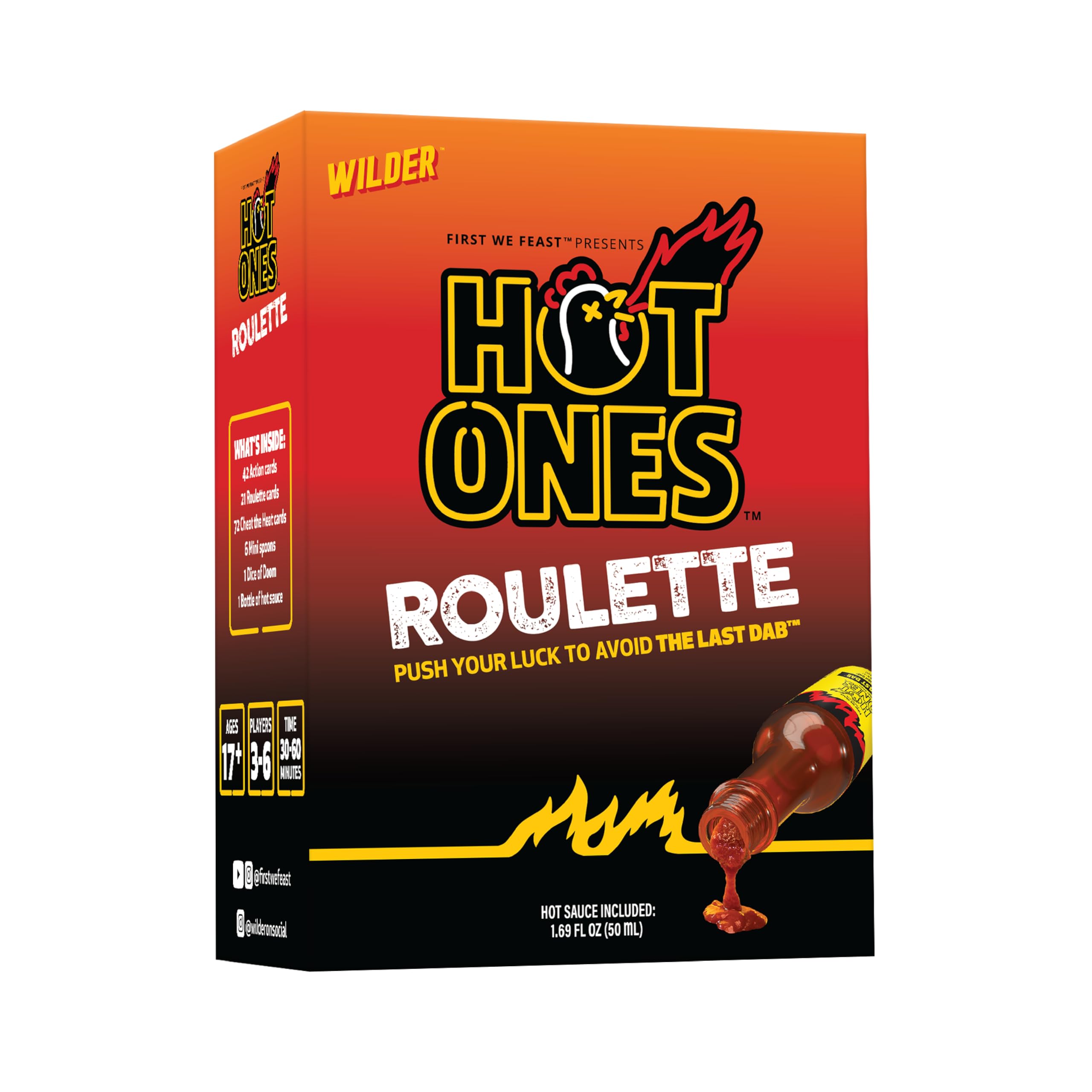 Hot Ones Roulette – Hot Sauce Included – A Push Your Luck Party Game