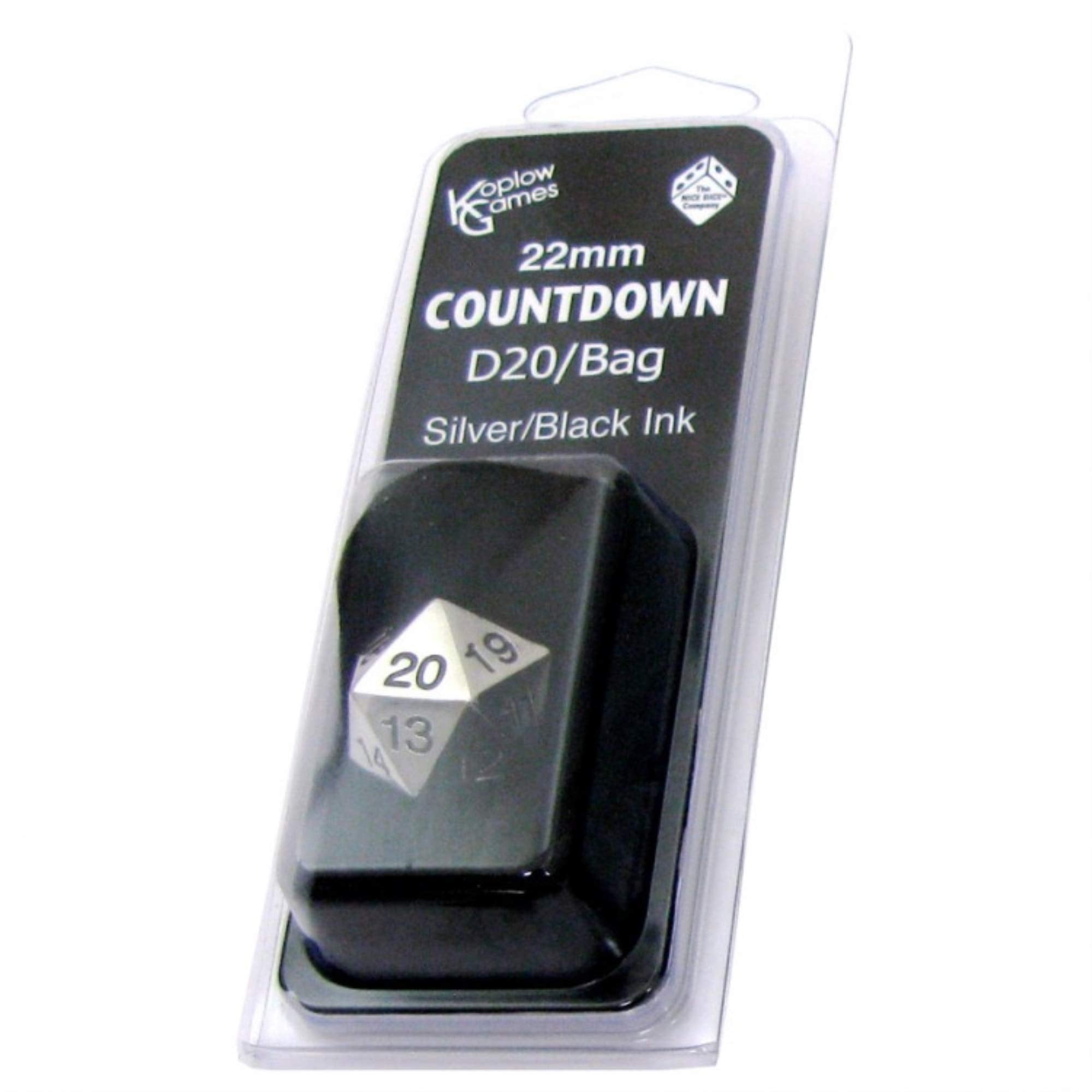 Countdown D20 22mm Metal with Bag SVbk