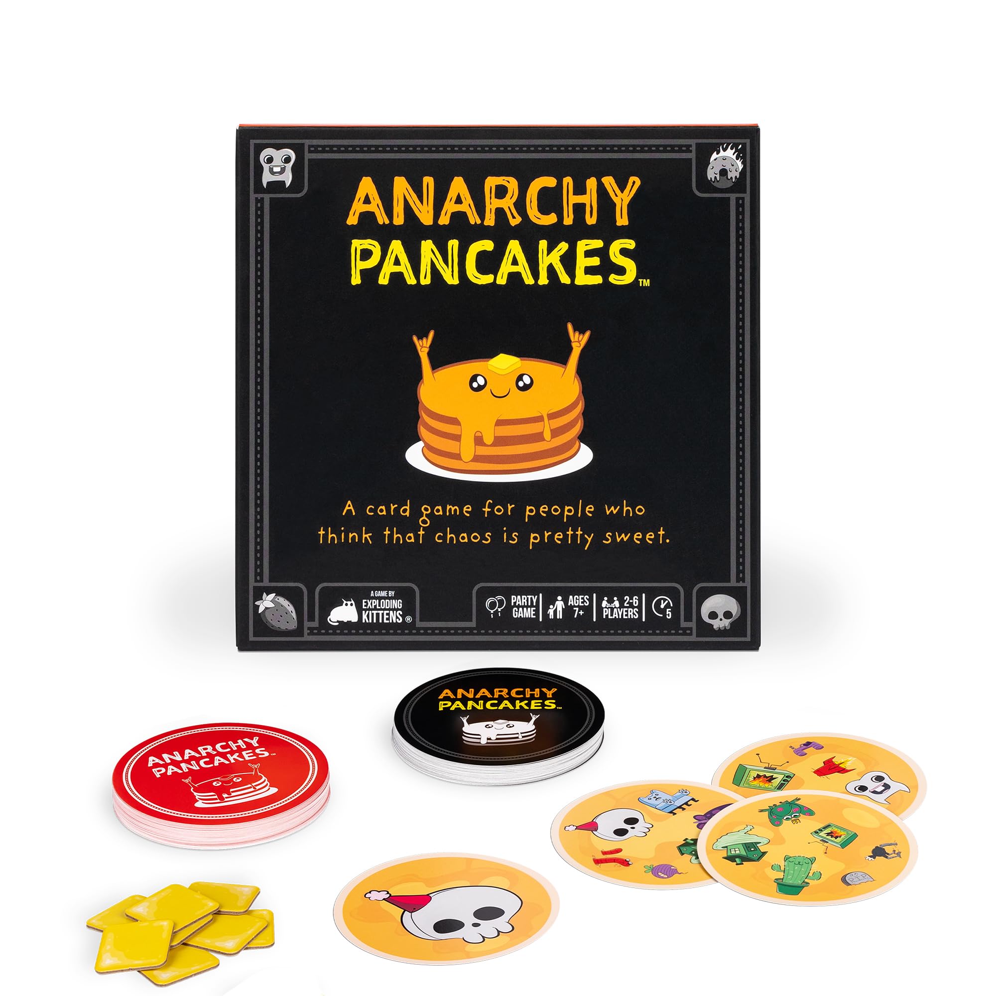 Exploding Kittens – Anarchy Pancakes, from The Makers of Spot It! – A Deliciously Fast-Paced Matching Game - 2-6 Players Ages 7+ - Great for Family Game Nights, Christmas, Stocking Stuffer