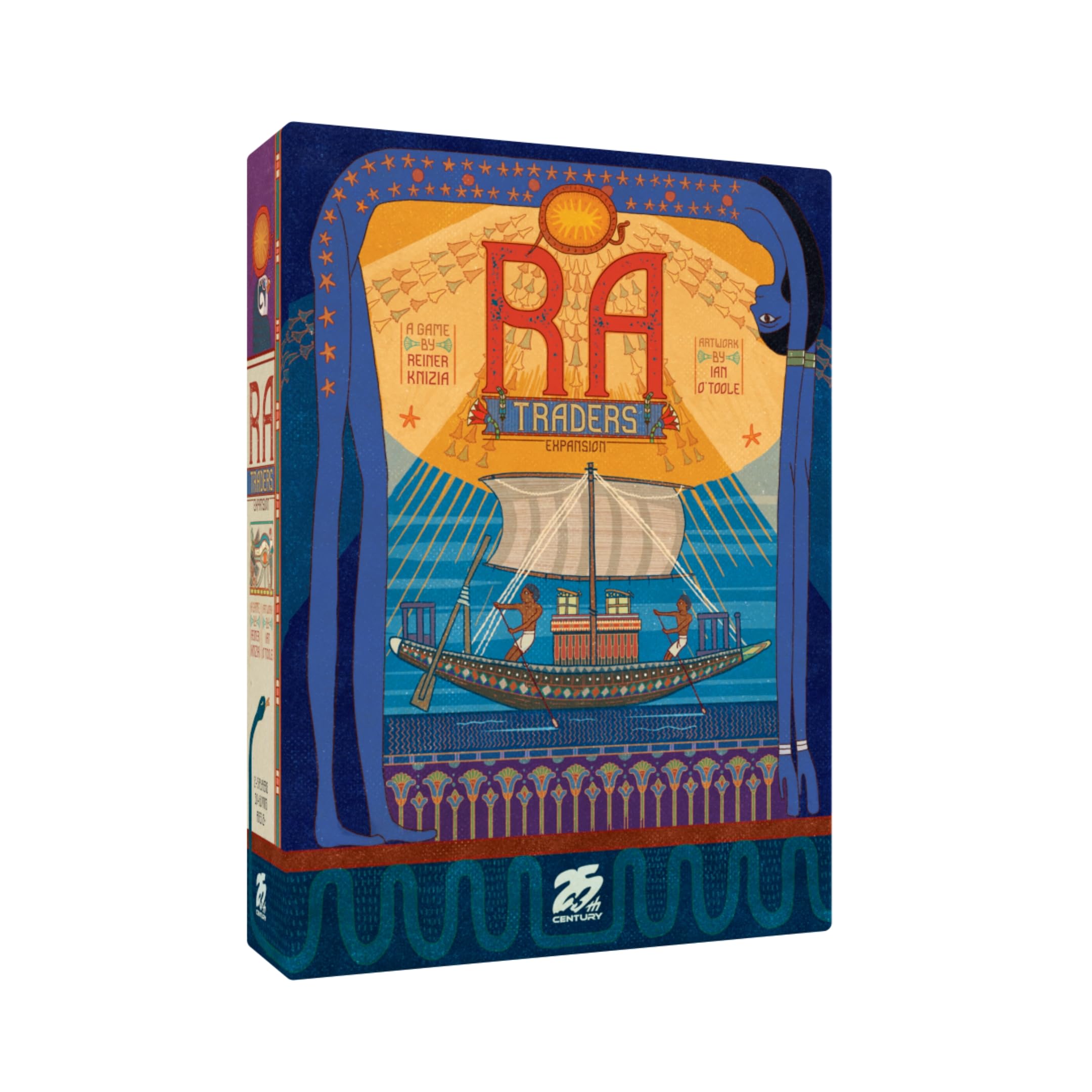 Ra: Traders Expansion – Expansion for Reiner Knizia’s Classic Auction Board Game by 25th Century Games | New Auction Tiles, Nile River Trade Mechanics | Ages 12+ | 2–5 Players