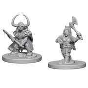 D&D Nolzur's Marvelous Miniatures - Dwarf Female Barbarian - 2 Count Unpainted Miniatures, Dungeons & Dragons