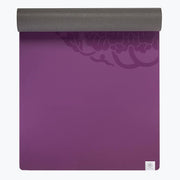 Gaiam Dry-Grip Yoga Mat - 5mm Thick Non-Slip Exercise & Fitness Mat for Standard or Hot Yoga, Pilates and Floor Workouts - Cushioned Support, Non-Slip Coat - 68 x 24 Inches - Purple