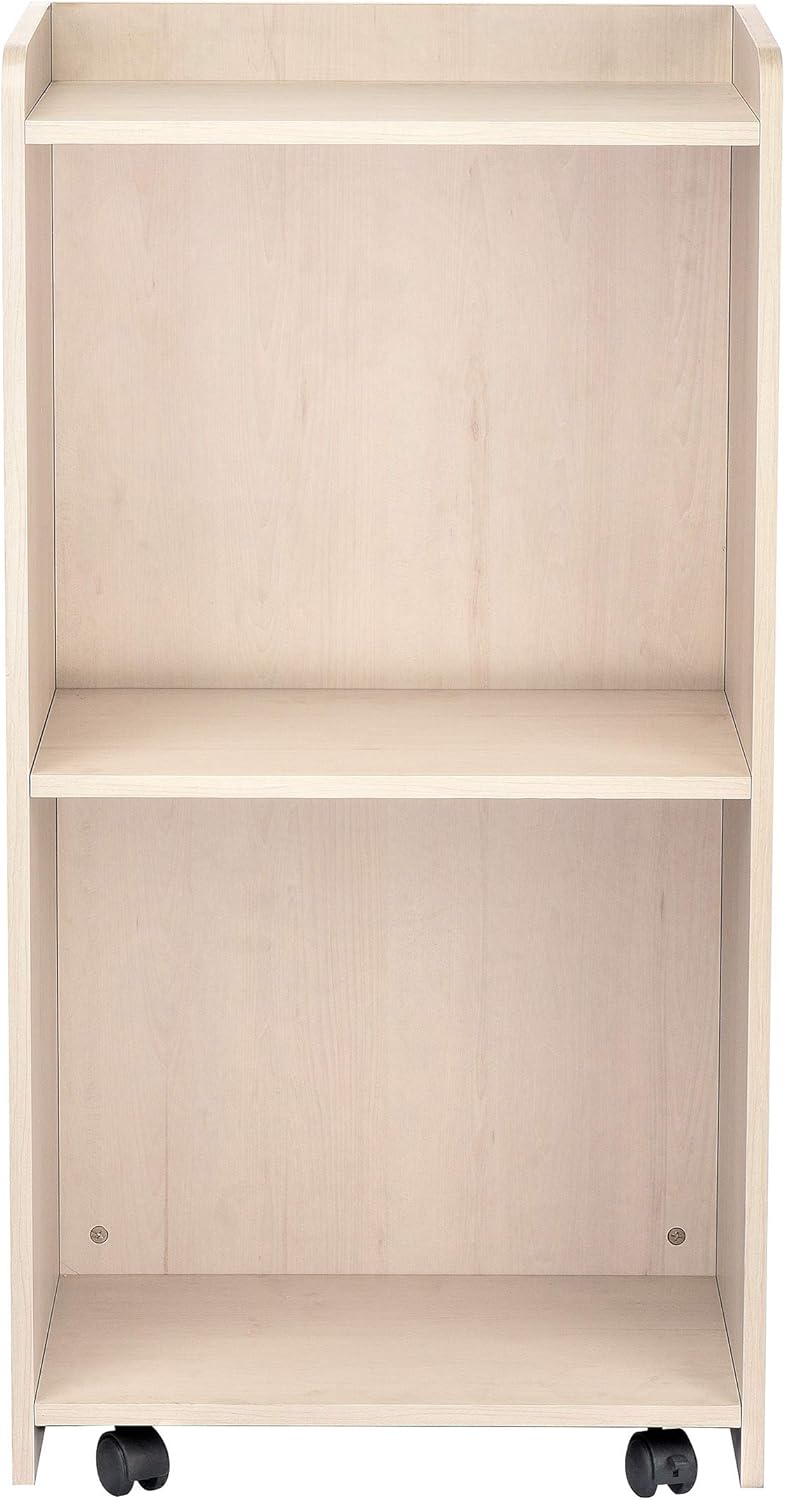 White Wood Mobile Presentation Lectern Stand with Shelves with Black Cover