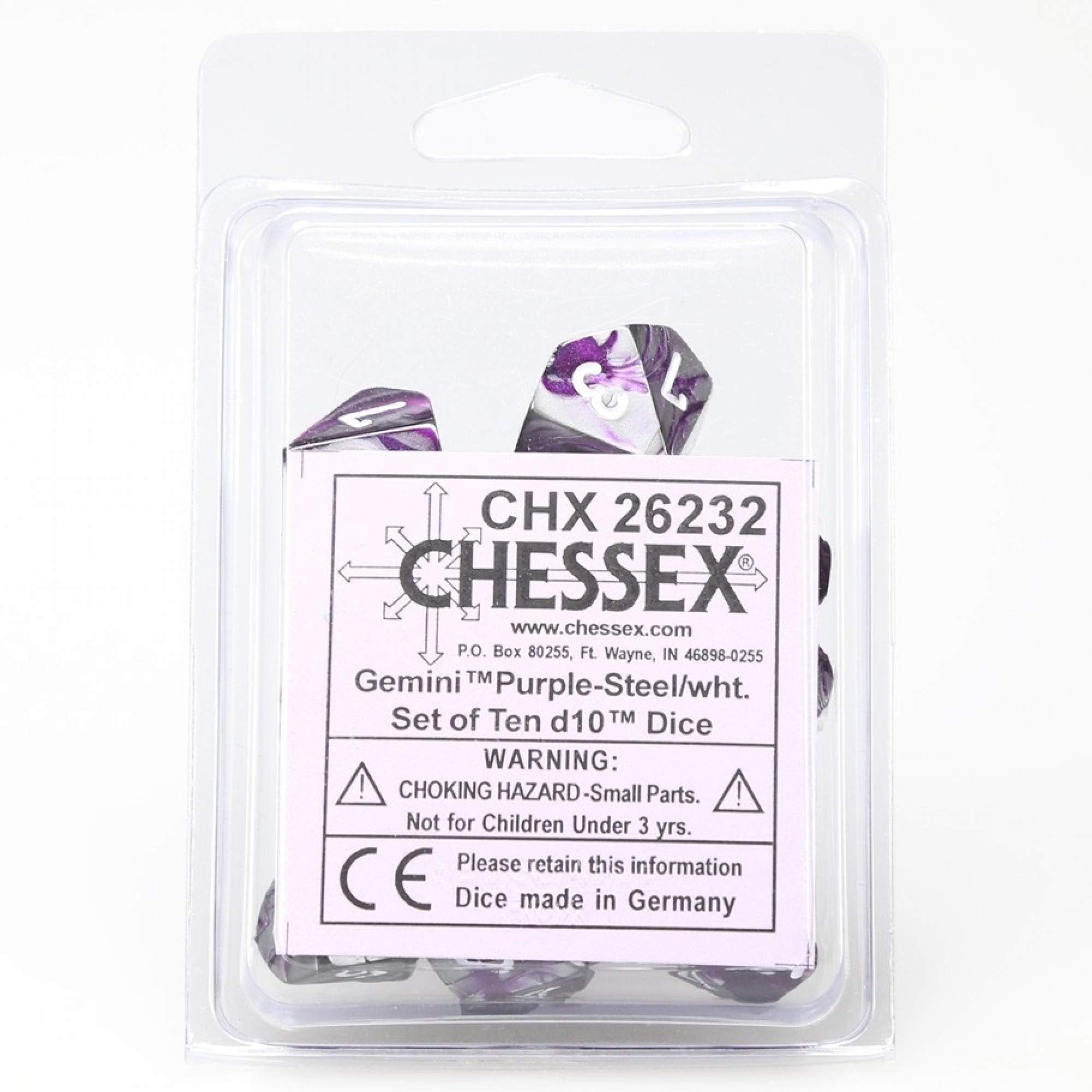 d10 Clamshell Gemini Purple and Steel with White (10)