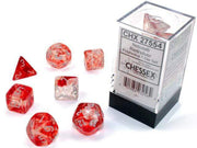Chessex Nebula Polyhedral Red/Silver w/Luminary 7-Die Set