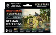 Vallejo - WWII German Waffen SS Model Color Paint Set | Historic Military Shades | Brush & Airbrush Compatible Acrylic Colors | Pro Modeler Collection | 6 bottles x 18 ml. (0.6 fl.oz)