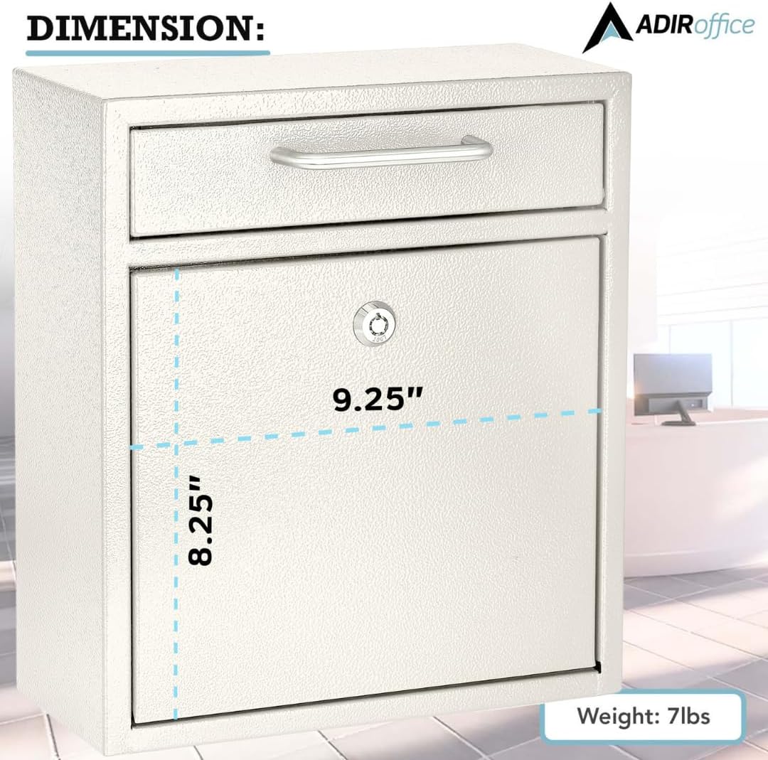 Medium Wall Mountable Mailbox with Key Lock