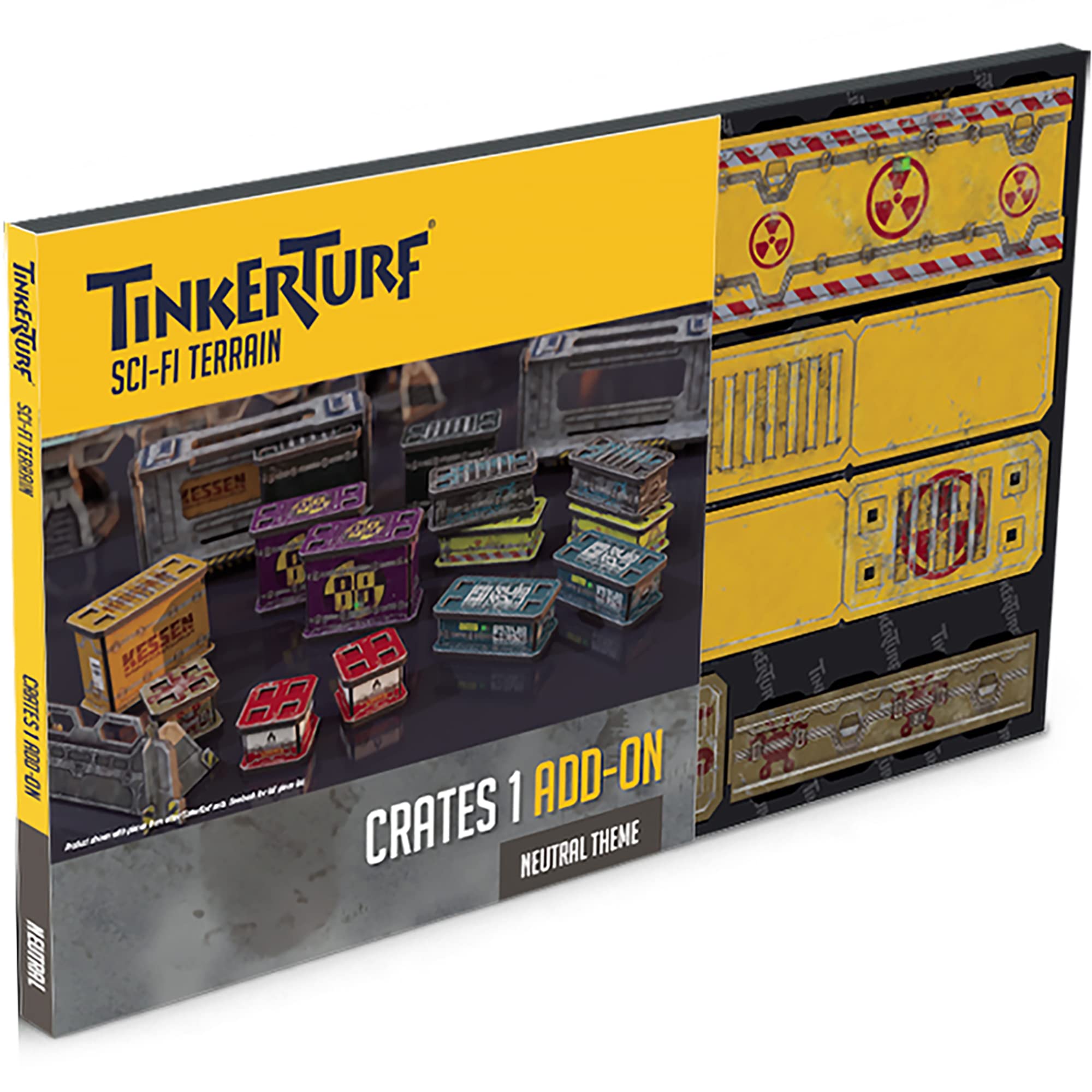 TinkerTurf Sci-Fi Terrain: Crates 1 Add-On, Neutral Theme, Sturdy, Affordable, Great-Looking Full-Color Terrain, Quick and Easy to Assemble, Virtually Limitless Setups