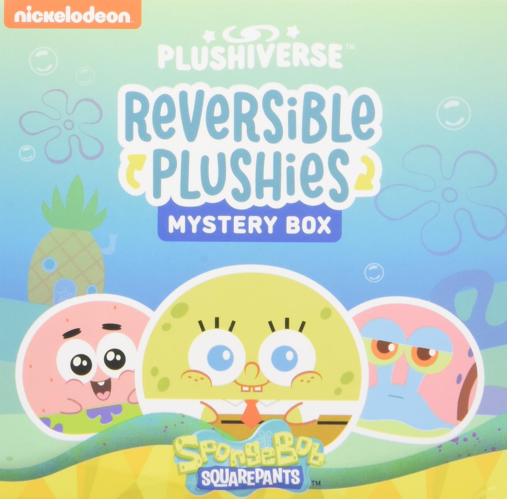 Spongebob Blind Box Reversible Plushies 3" Set