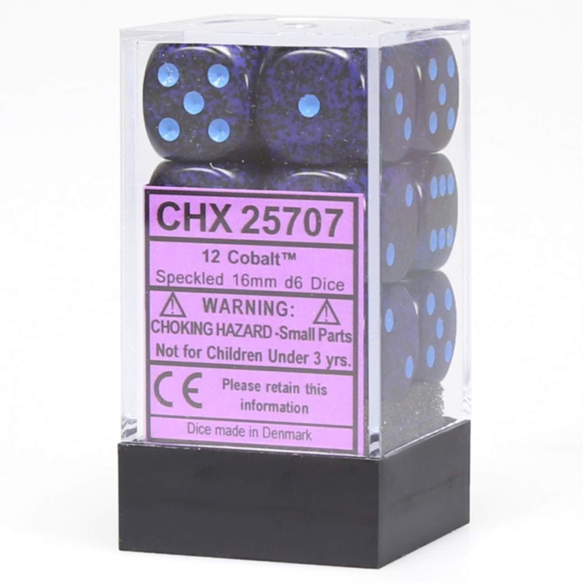DND Dice Set - Chessex D&D Dice - 16mm Speckled Cobalt Plastic Polyhedral Dice Set-Dungeons and Dragons Dice Includes 12 Dice – D6,Various,CHX25707